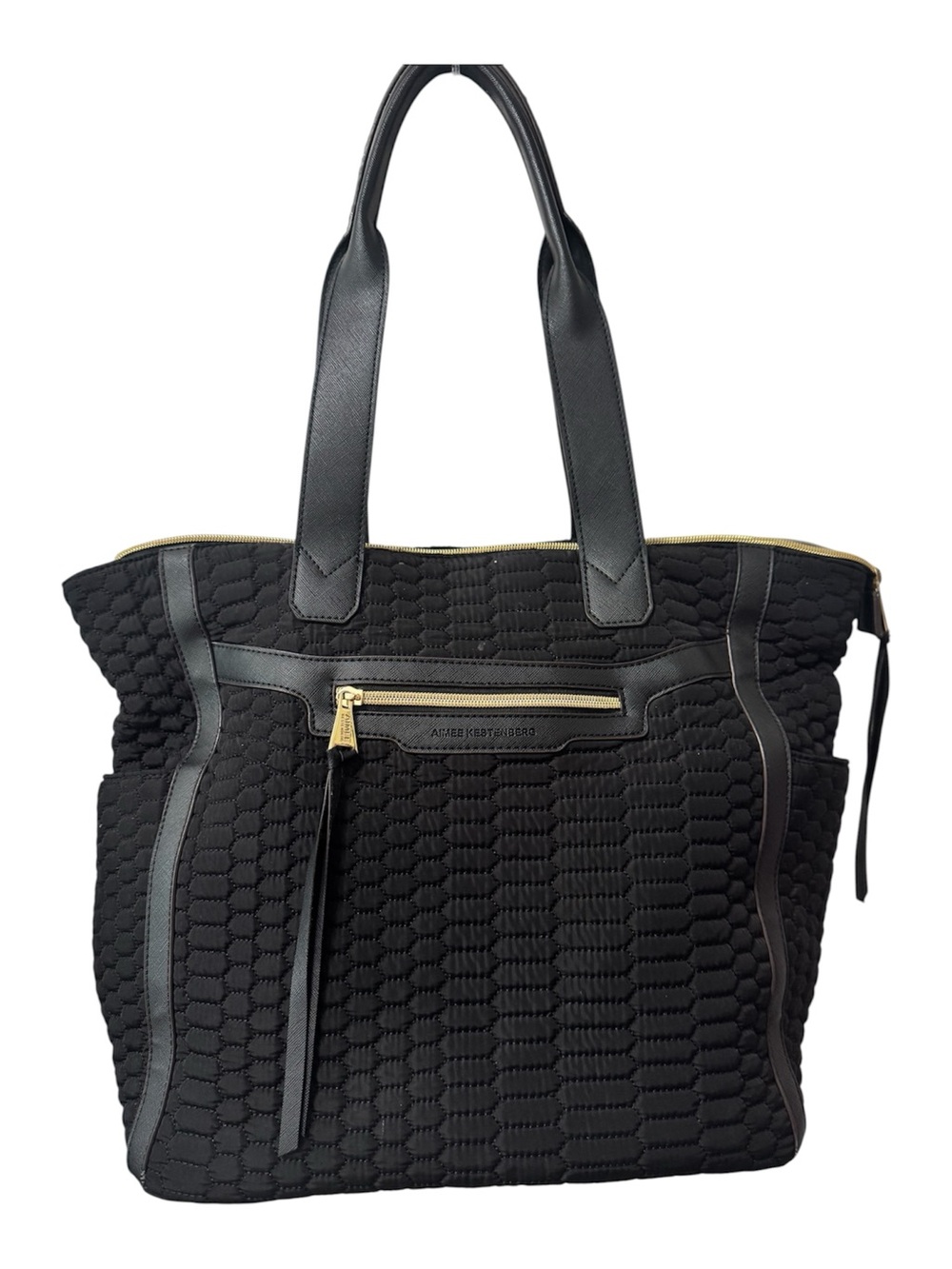 Aimee Kestenberg Sicily Large Quilted Shopper Tote Bag Black